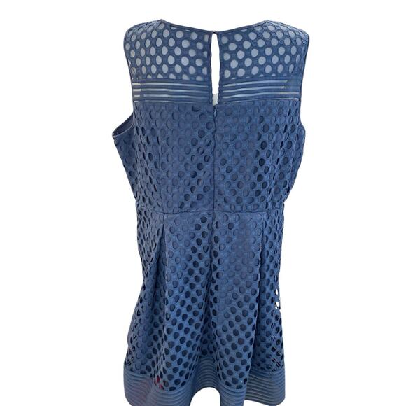 Size 26 Lane Bryant Slate Blue Lace Sleeveless Dress Plus Curvy Party Dress - Picture 6 of 8